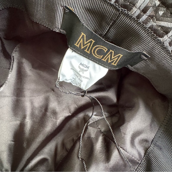 MCM Black Cubic Monogram Bucket Hat - Picture 2 of 2